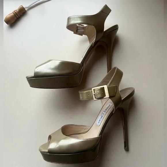 Jimmy Choo Champagne Open-toe Platform Sandal Pumps - Picture 3 of 9